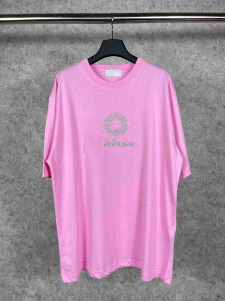 

plush t shirt designer luxury coats balciga correct version b cotton loose couple classic embroidery letter tshirt simple temperament short, Black