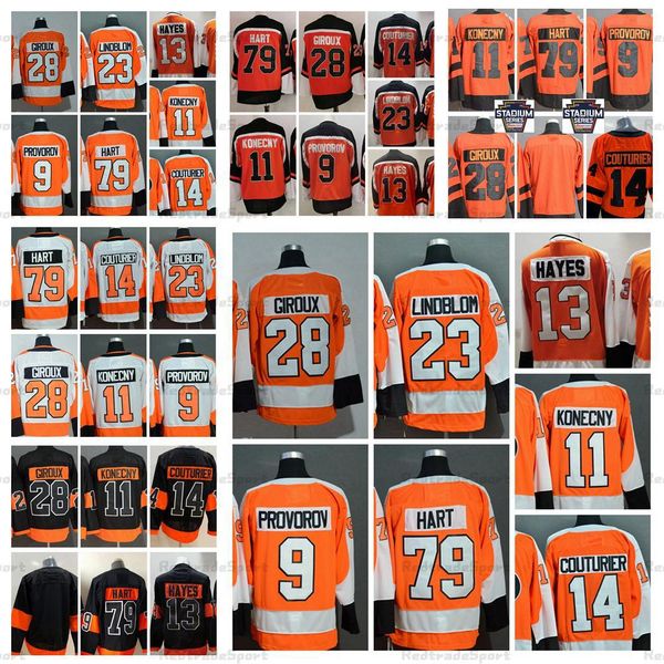 

2021 reverse retro 28 claude giroux (c) 11 travis konecny hockey jerseys 14 sean couturier 79 carter hart 9 ivan provorov 23 oskar lindblom, Black;red