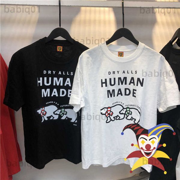 

men's t-shirts breathable cotton human made t shirts men women cartoon bear print t-shirt tee t230321, White;black