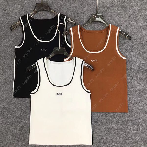 

designers knits for women vest sweaters letter printed pullover casual sleeveless tshirts, White