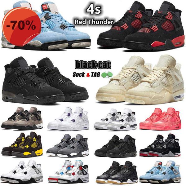 

blue university og jumpman 4 4s basketball shoes sail black cat bred white cement cool grey red thunder retro bred unc royalty men sport