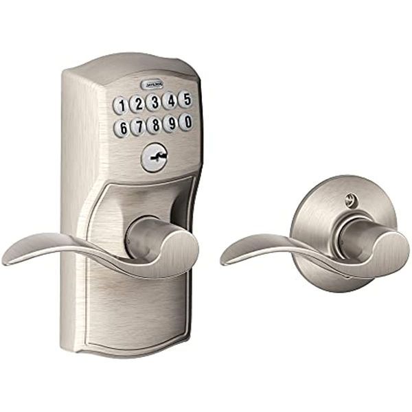 

fe575 cam 619 acc camelot keypad lock with accent lever, auto-lock, electronic keyless entry