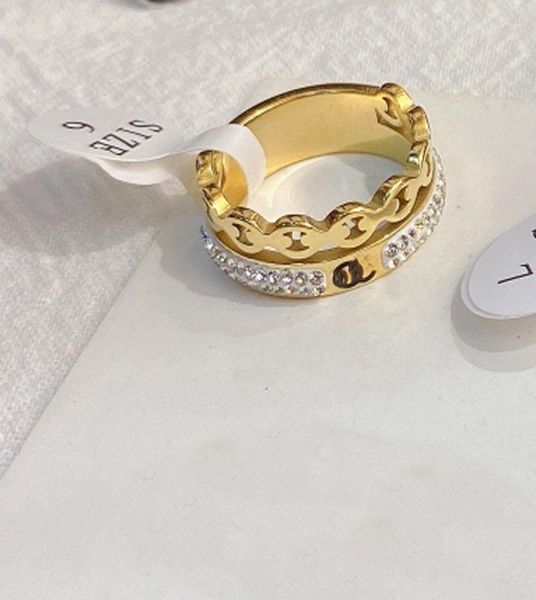 

luxury jewelry designer rings women love charms wedding supplies black white 18k gold plated stainless steel ring fine finger ring4081104, Slivery;golden