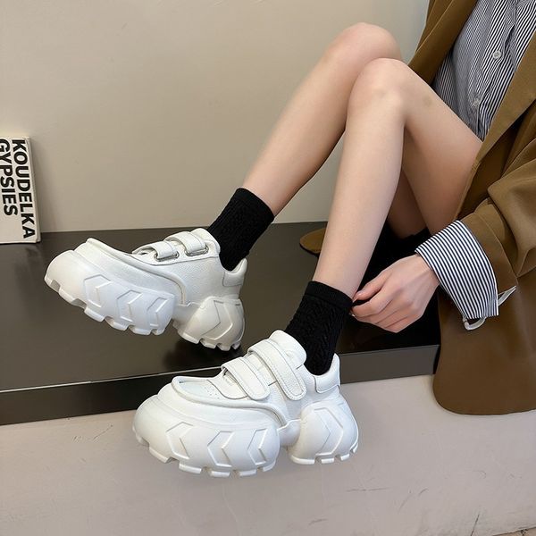 

dress shoe s sneakers fashion niche round head thick soled casual single zapatos mujer 230321, Black