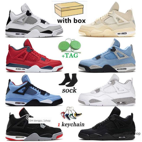 

with box 4s basketball shoes jumpman 4 trainers military black cat cactus jack off sail new bred designer sneakers air jorden jordon