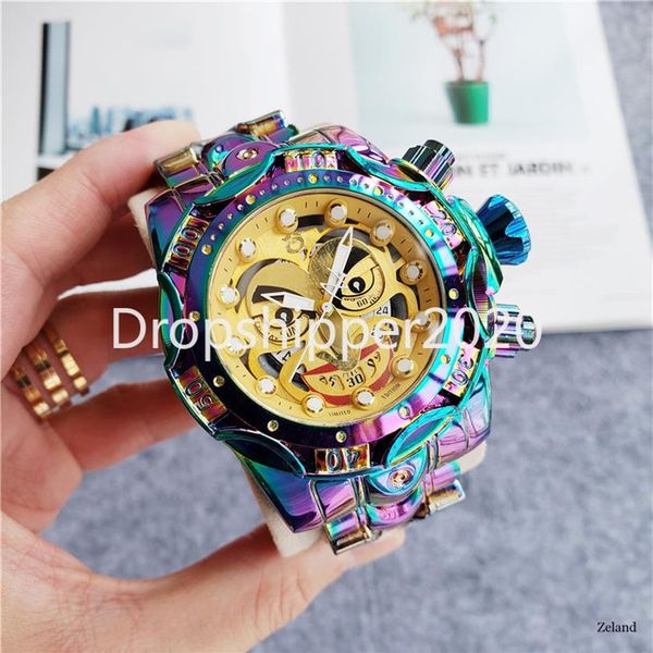 

unbeaten watch 2020 clown series men brand luxury watch calendar waterproof chronograph rotating dial reloj de hombre260u, Slivery;brown