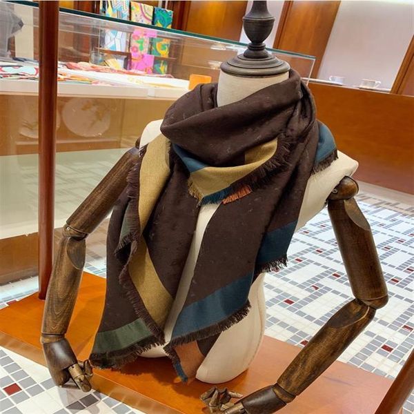 

designs wool silk scarf for women 2021 new ladies winter shawls scarfs pashmina fashion long ring 140x140cm christmas gift dropshi182h, Blue;gray