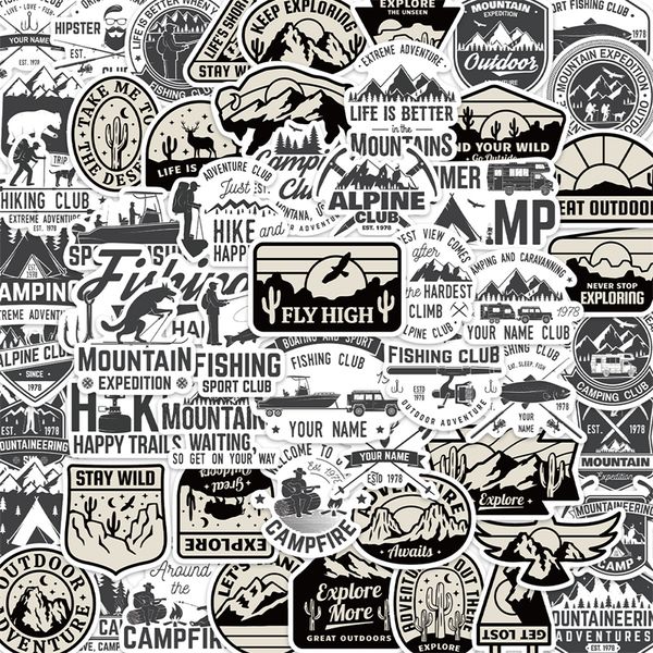 

outdoor adventure stickers waterproof vinyl stickers pack for water bottles lap56 pcs nature stickers pack hiking camping travel stickers we
