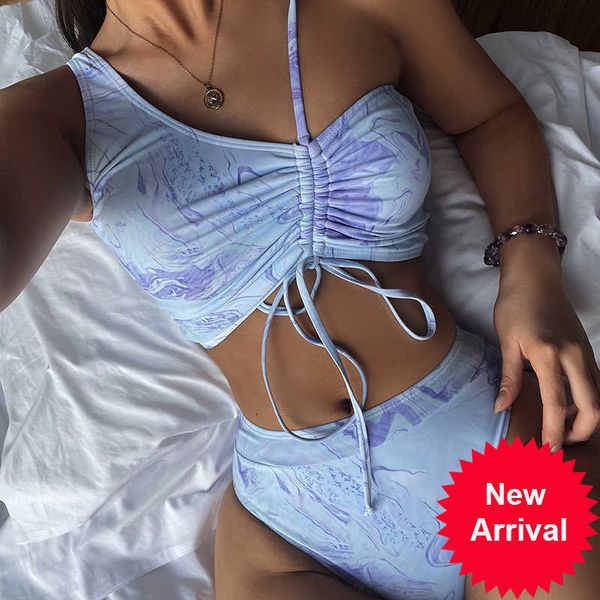 

women swimsuit 2023 high waisted bikini retro female swimwear tie dye bikini set bathing suit beachwear swimming suits
