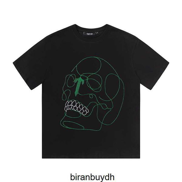 

sport men's t-shirts trapstar short sleeve skull t-shirt, White;black