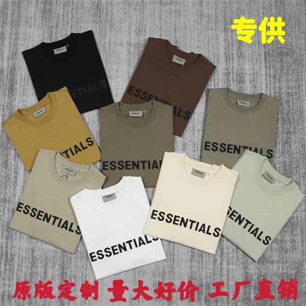 

essentialls t shirt for men women sport tshirt correct high street solid dropped letter loose short sleeve, White;black