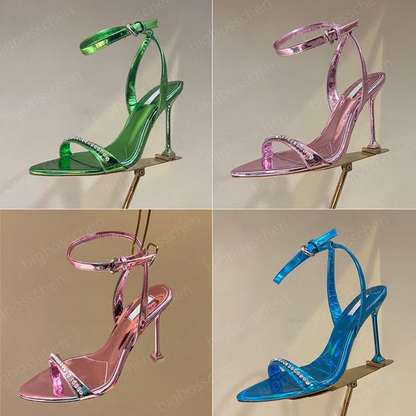 

shoes dress designer ladies sandals high heels miu fashion rhinestone a word with pointed toe open 10.5 cm cocktail office career dinner wed