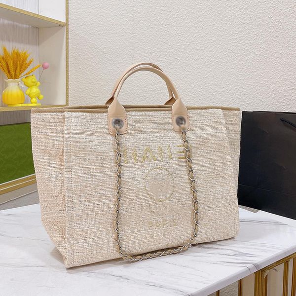 

2022ss womens classic shopping beach bags deauville clutch with silver chain handle totes matelasse crossbody large capacity holiday travel