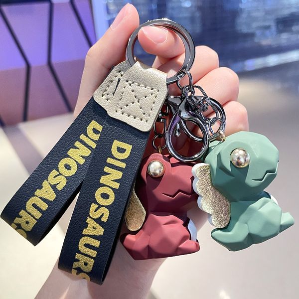 

fashion ins trend style keychain resin sectional dinosaur keychain pendant car keychain bag decoration jewelry accessories creative holiday, Silver