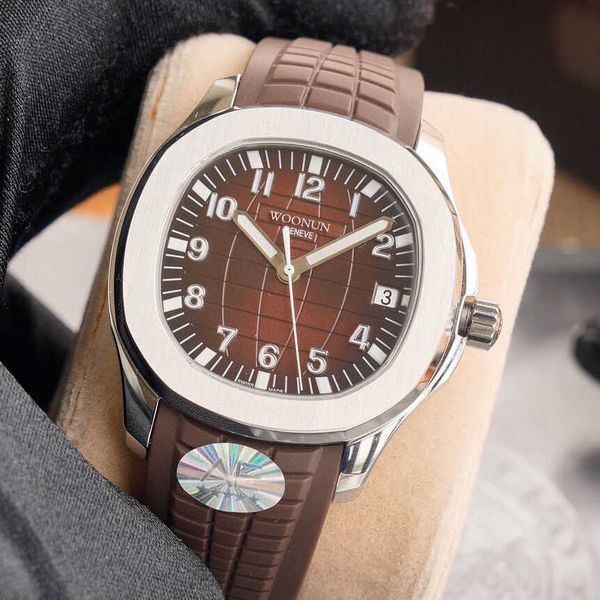 

luxury men square women mechanical watch fashion glow nautilus petaks philipees sports men's style handgrenade waterproof silicone 5167, Slivery;black