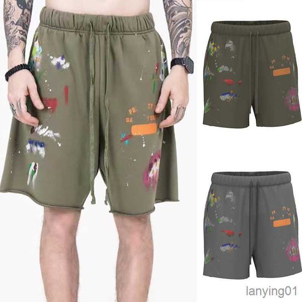

Men' Shorts American Fashion Brand Galleryes Depts Sports Beach Men' and Women' High Street Hand Painted Print Pure Cotton Terry9ly0
