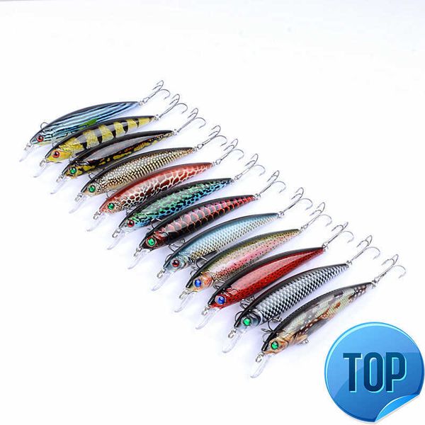 

1pcs/lot fishing lure 3d eyes floating minnow aritificial laser wobblers 11cm 13.4g crank bait hard plastic fishing tackle pesca