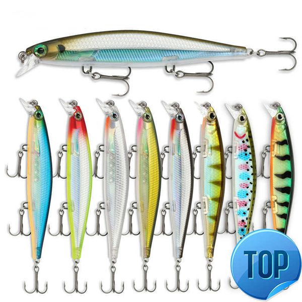 

1 pcs/lot fishing lure 3d eyes floating minnow aritificial laser wobblers 11cm 13g crank bait hard plastic fishing tackle pesca