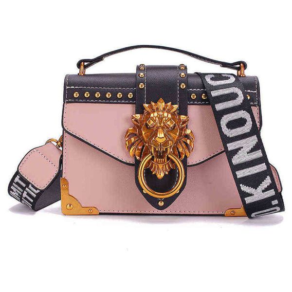 

amelish brand designer lion head flap hand bag women small pu leather shoulder bag for female girl travel crossbody handbag 220506