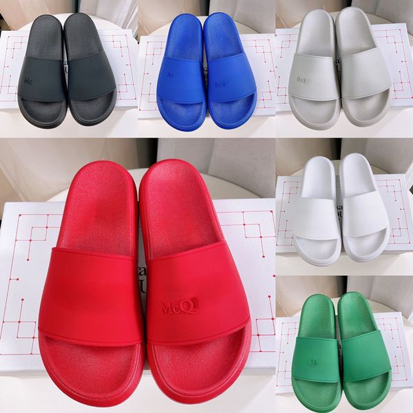 

luxury design slippers summer sandals alphabet mc rubber beach seaside women sandals alexander shoes, Black