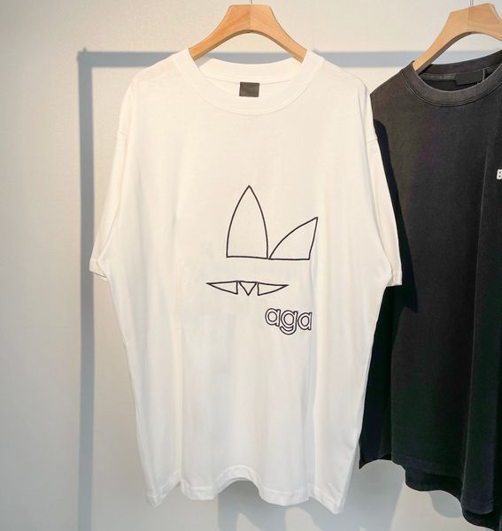 

men's plus tees & polos round t-shirt plus size neck embroidered and printed polar style summer wear with street pure cotton 446t5de, Black;brown