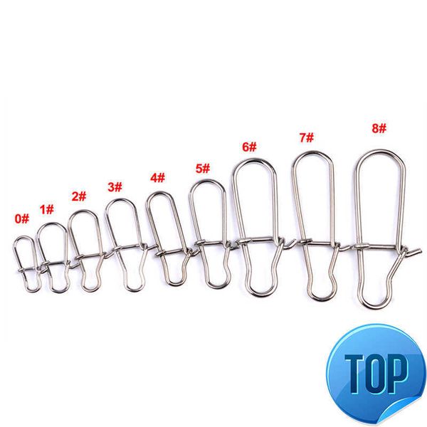 

100 pcs stainless steel fishing connector pin bearing rolling swivel snap pins fishing tackle accessories