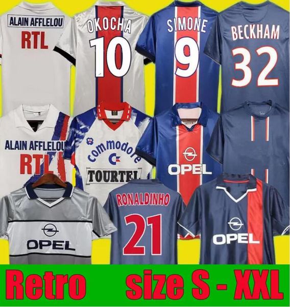 

psgs retro soccer jerseys 01 02 03 06 07 90 91 92 93 94 95 96 98 99 okocha leroy beckham football shirt classic rai anelka ibrahimovic ronal, Black;yellow
