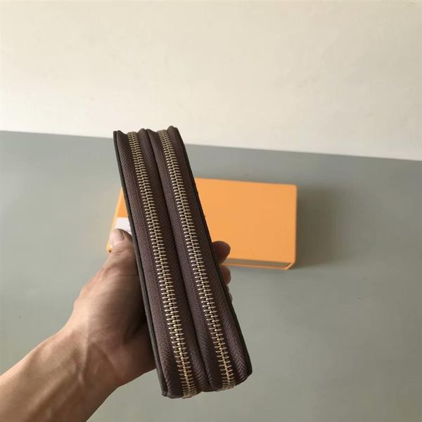 

double zippy wallet vertical men women long fashion wallets holders business leather purse card holder2803, Red;black