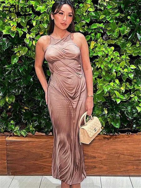 

party dresses fqlwl summer backless cami long dress club outfits women 2023 balck print bodycon maxi blue clothing y2303, White;black