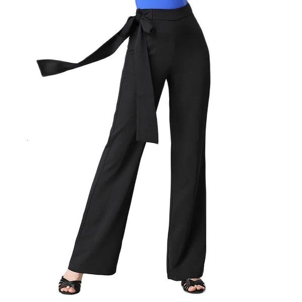 

women's pants s spring summer trousers wide leg pant's high waist modern dance ballroom latin casual 230322, Black;white