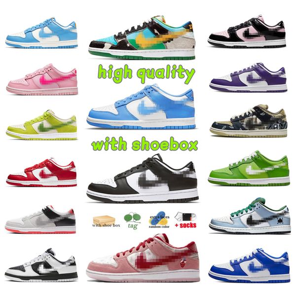 

designer running shoes sb dunks low men women panda white black unc triple pink green apple grey fog chicago court purple mens trainers outd