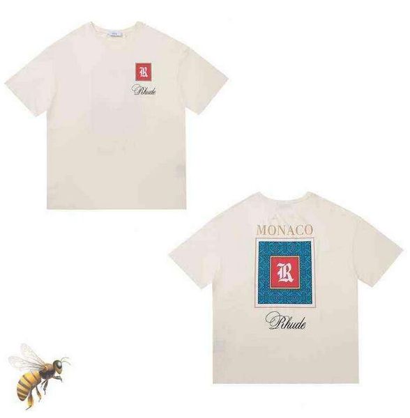

designer shirts summer mens t-shirts womens rhudes designers for men letter polos embroidery tshirts clothing short sleeved tshirt large te, White;black