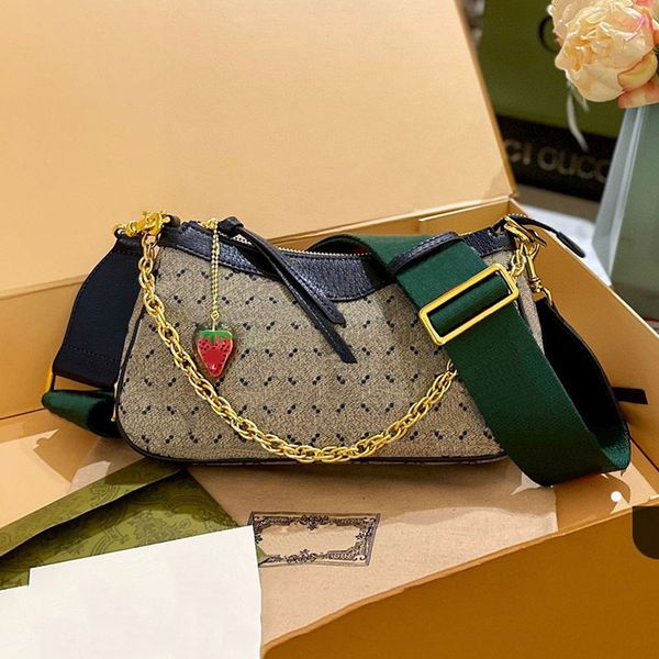 

enamelled strawberry hobo shoulder bag underarm handbags cross body women armpit bags shopping handbag purse zipper tote pouch lady removabl