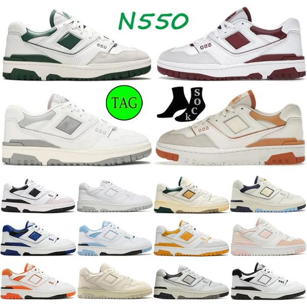 

new running shoes nb n550 550s rich paul sea salt black white green auralee syracuse cream black shadow panda bb550 550 designer trainer iiv