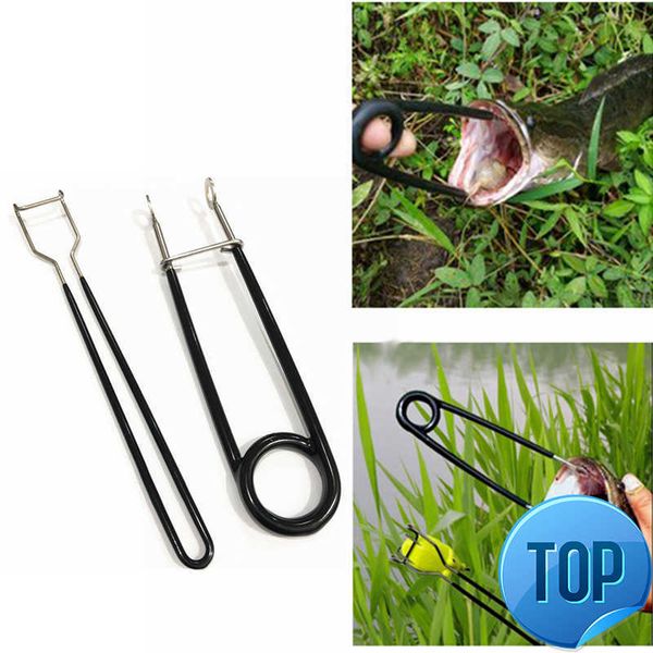 

1 pcs stainless steel black fish opener frog pick up hook hook deep throat black fish opener hook.