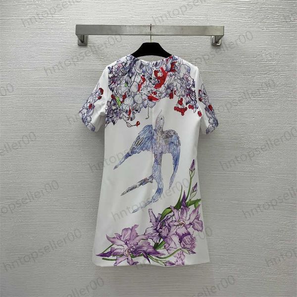 

womens designer clothing shirt dresses spring fashion leisure luxury relaxed simple drilled beads swallow flower print a-line version round, Black;gray