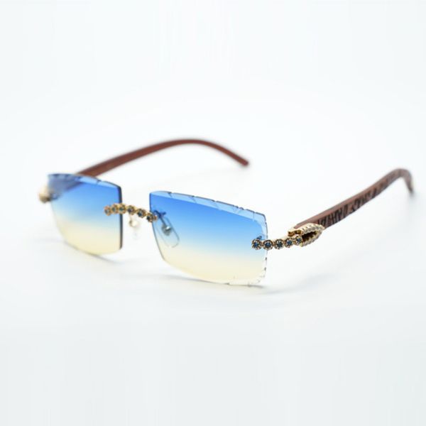 

blue bouquet diamond eyewear frames 3524031 sunglasses with tiger wood legs and 57mm cut lens, White;black
