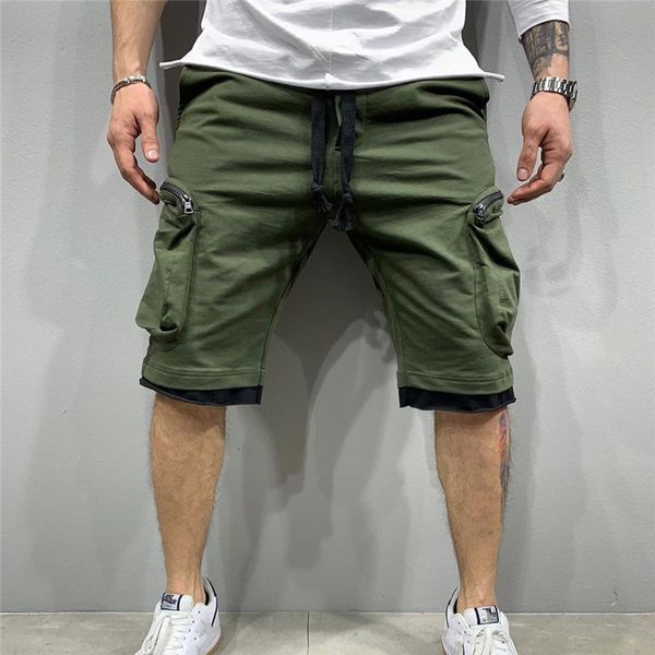 

men s shorts summer loose shorts men jogging short pants casual fitness streetwear multi pocket sport casual hip cargo 230321, White;black
