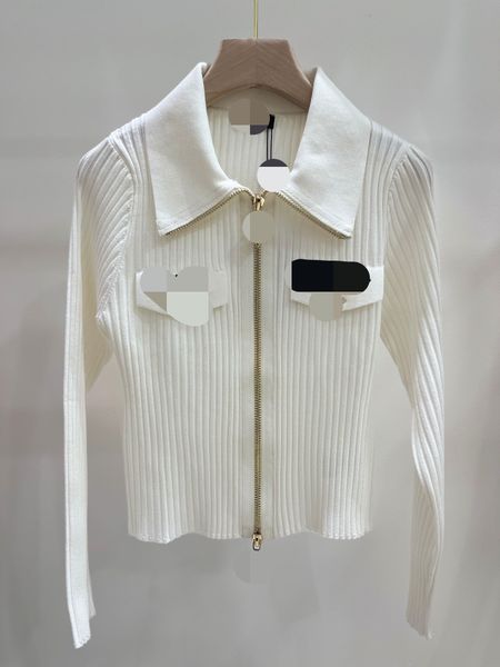 

312 2023 spring brand same style sweater long sleeve black white lapel neck pullover fashion womens clothes womens meiyi1461, White;black