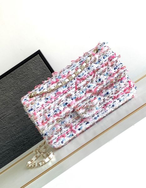 

10a tier mirror quality 19 flap bags small 26cm blue denim quilted flap purse luxury designer womens crossbody shoulder gold strap box chian