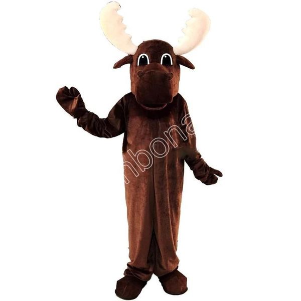 

brown deer mascot costumes cartoon character outfit suit xmas outdoor party outfit size promotional advertising clothings, Red;yellow
