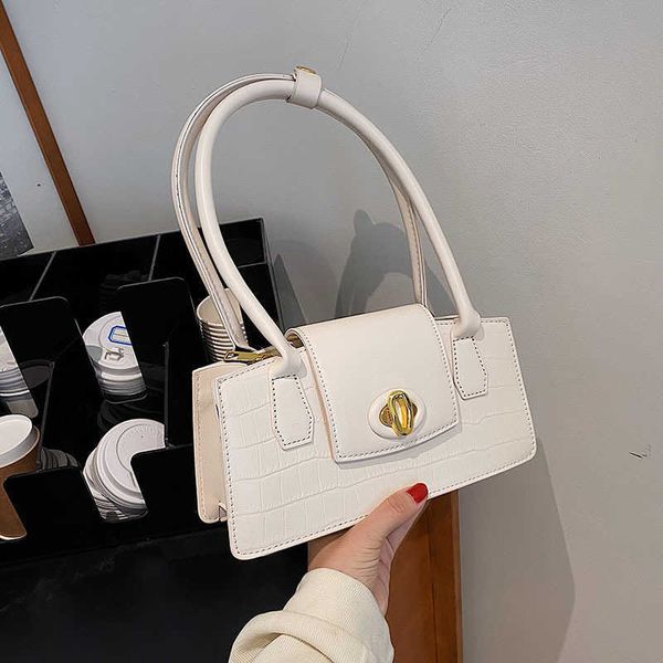 

small design bag for women new lock button bag for women texture women's one shoulder versatile underarm small bag