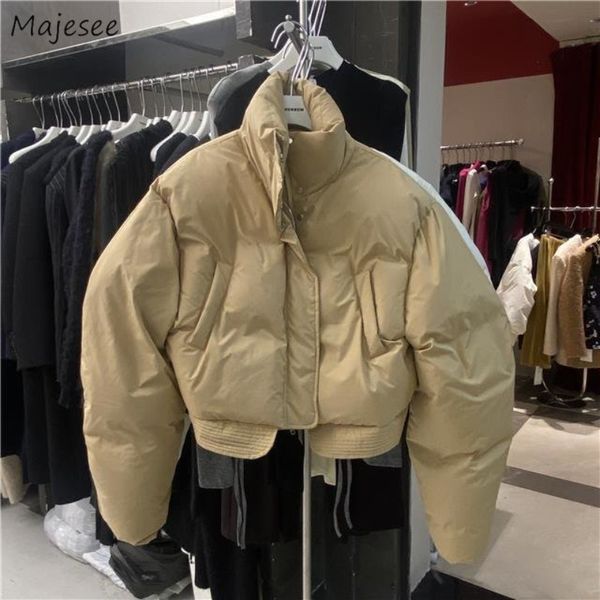 

women s jackets short style parka solid vintage loose winter thick coats streetwear fashion chic all match casual bf korean 230321, Black;brown