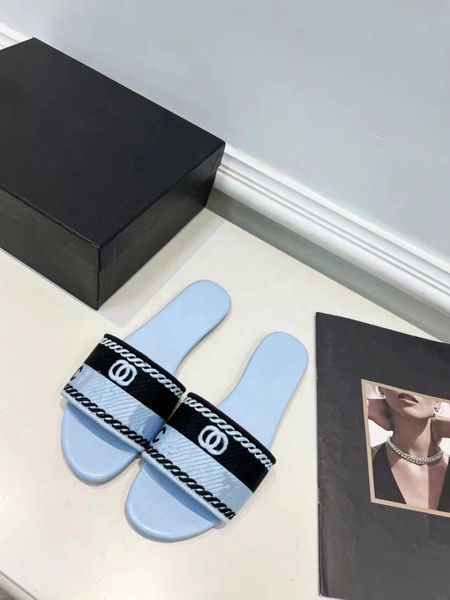 

2023 fashion classic women sandals slippers slide summer designer luxury leather rubber flip flops shoe outdoor beach shoes heatshoes 35-42, Black