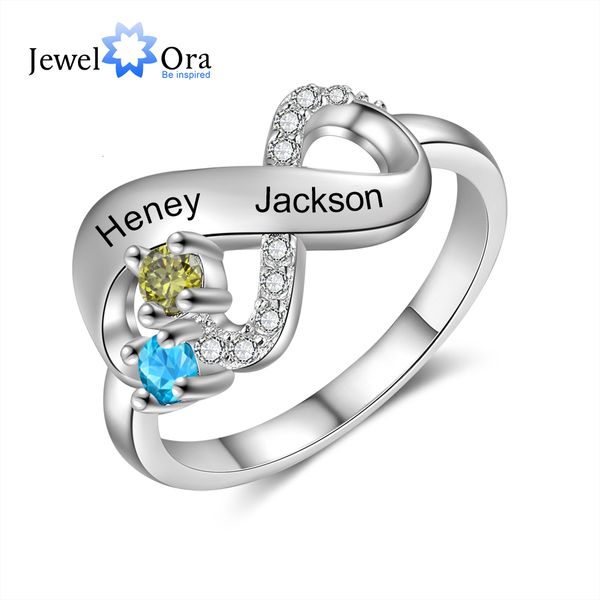 

with side stones personalized rings for women small zircon customized 2 4 name engraved ring with birthstone mothers day gift 230321, Silver