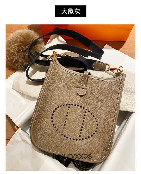 

bag bucket cow bags head 2023 litchi evelynes tote layer leather hollowed women's out one shoulder cross mobile evelyn vm6v