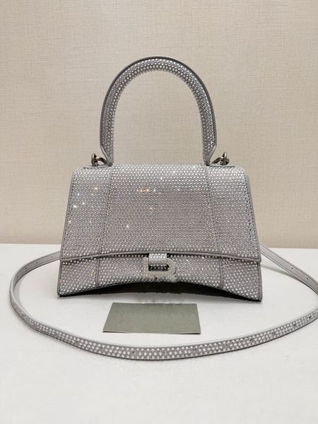 

2023 new diamond-filled hourglass bag mini chain hand-held crossbody bag luxury brand all-bag plastered with diamond-drill blingbling