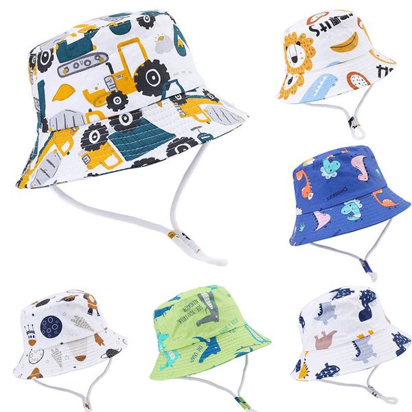 

new baby sun hats for boys girls cartoon bucket hat uv cotton summer panama girls hat bonnet kids toddler children fisherman hat rl544, Blue;gray