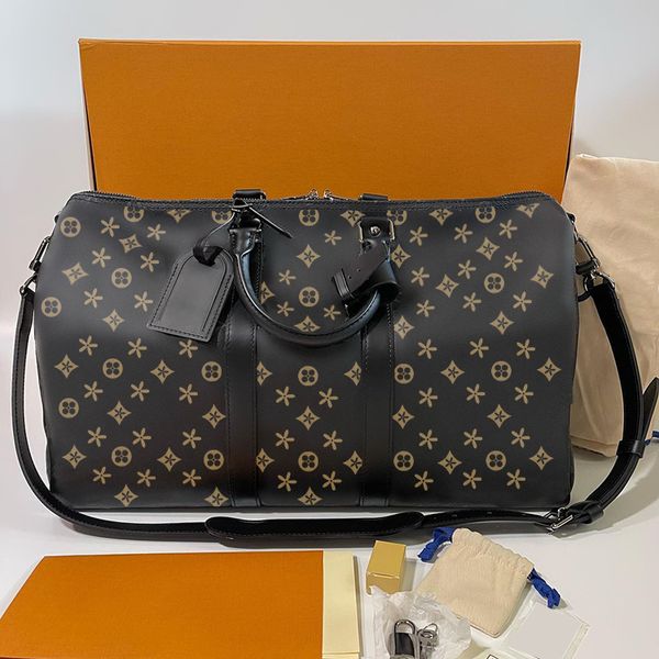 

womens m41424 keepall 45 50 55 travel luggage bags luxury designer tote handbag shopper shoulder duffle bag mens purse leather large cross b