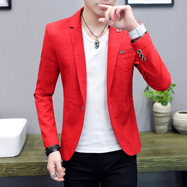 

men's suits blazers blazer men's british style elegant high simple fashion shopping party business casual gentleman slim fit jacke, White;black